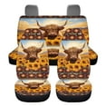 thumbnail image 7 of Pzuqiu Aztec Highland Cow Car Seat Cover Full Set Soft Front and Rear Seat Cover Set Polyester Car Seat Protectors Breathable Full Wrapping Edge Seat Covers for Cars Truck Universal Fit Set, 7 of 7