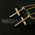 thumbnail image 3 of HZMAN Athletes Cross Necklace by Pendant Sports Stainless Steel Baseball and Baseball Bat Cross Necklace (Gold - PH 4:13), 3 of 7
