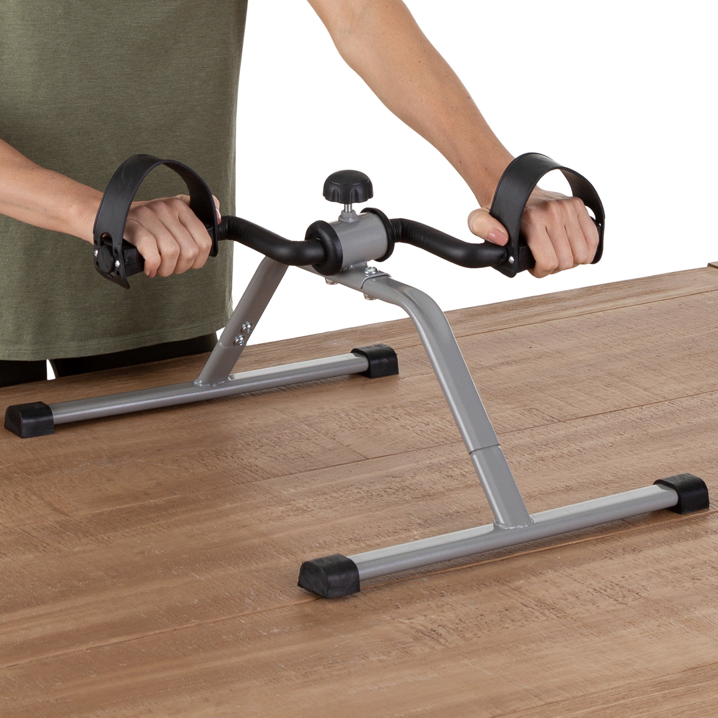 Portable Under Desk Stationary Fitness Machine- Indoor Exercise Pedal Machine Bike for Arms, Legs, Physical Therapy or Calorie Burn by Wakeman Fitness