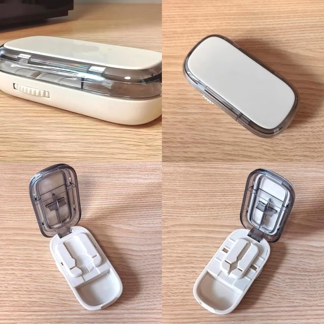 Pill Cutter - Quarter Pill Cutter - Cutter + Storage - Suitable for Hard and Soft Pills - Cuts Multiple Pills at Once - Sakura Pink