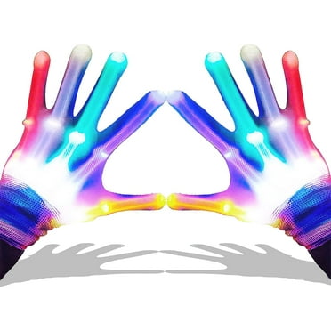 Rirool LED Party Gloves - Multicolor Light-up Dance Costume for Kids - Set of 2 Gloves