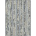 thumbnail image 2 of HomeRoots 592771 9 x 12 ft. Taupe, Gray & Blue Striped Washable Indoor & Outdoor Rectangle Area Rug, 2 of 5