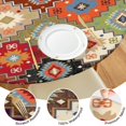 thumbnail image 4 of Floral Bohemian Tablecloth 44Inch Round, with All-Around Elastic Edge for 38-42 Inch Tables, Stain Resistant Patio Decor, Easy Wipe Clean, 4 of 7