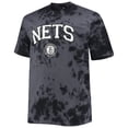 thumbnail image 2 of Men's Black Brooklyn Nets Big & Tall Marble Dye Tonal Performance T-Shirt, 2 of 3