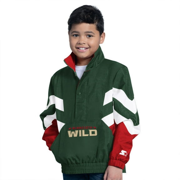 Youth-Starter  Green Minnesota Wild Prospect Half-Zip Pullover Top
