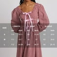 thumbnail image 3 of NJWS Women Plaid Maxi Dress Long Puff Sleeve Square Neck Flowy Boho Dress Bow Tie Smocked Fall Dresses, 3 of 5