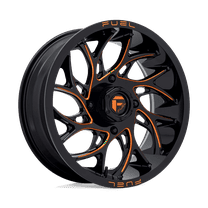 Fuel UTV Aluminum Rim D780 RUNNER UTV 22X7in Gloss Black Milled Orange Finish, D7802270A540