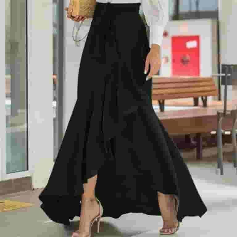 ☆【NASTY FANCY CLUB】☆JACQUARD PATTERN SLIT LONG SKIR.T☆ Dyfzdhu Women Waistband Lace Wrap Fishtail Skirt High Waist