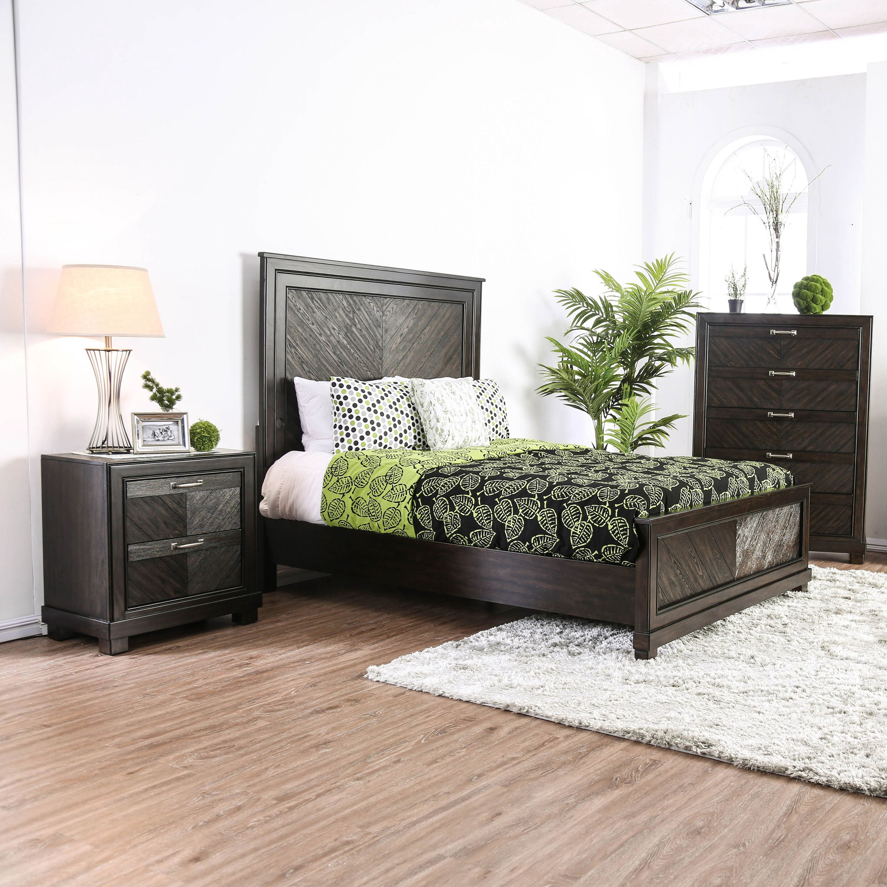 Furniture of America Huston Wood Platform Bed, Queen, Espresso
