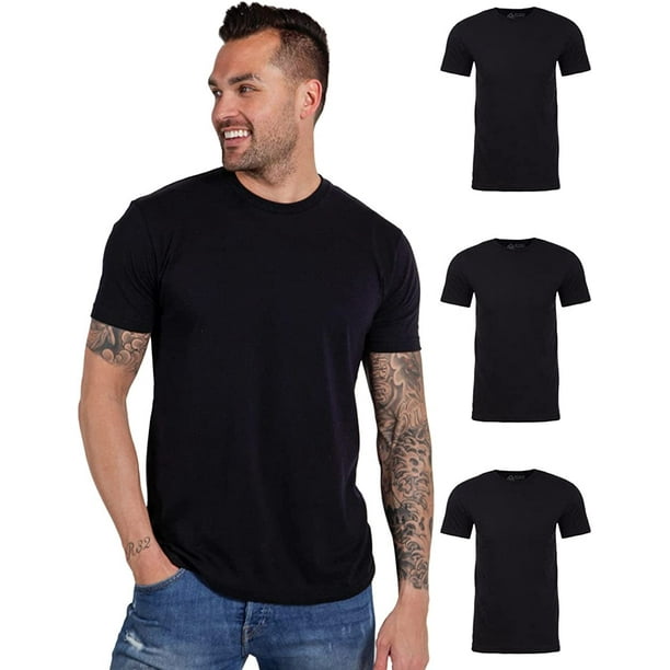 INTO THE AM Premium Essential Crewneck Tees For Men 3 Pack Soft Fitted Everyday Mens Tee Shirt