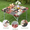 thumbnail image 4 of Pioneer Flower Floral Print Pattern Square Fitted Tablecloth with Elastic Edge,Square Table Cover,Washable Elastic Table Cover for Home Kitchen Party Decor 34"x34", 4 of 6