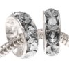 Swarovski Crystal, #77512 BeCharmed Rondelle 4.5mm Large Hole Beads 12mm, 2 Pcs, Black Diamond F