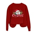 thumbnail image 3 of Cute Santa Sweatshirt for Women Vintage Christmas Crewneck Long Sleeve Tops Oversized Fall Sweatshirts, 3 of 4