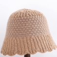 thumbnail image 2 of CoCopeaunts Womens Bucket Hats Knit Splicing Color Autumn Winter Hat Warm Fashion Visors Foldable Basin Hat for Gift Ruffle Brim, 2 of 8