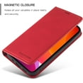 thumbnail image 2 of Premium PU Leather Flip Folio Case for iPhone 12/iPhone 12 Pro 6.1 inch 2020, Protective Case with Kickstand Card Slot Holder Hidden  Closure Shockproof Wallet Cover - Red, 2 of 8