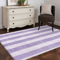 thumbnail image 4 of Purple Linen Stripes Washable Area Rugs 3'x5', Vintage Country Low Pile Throw Living Room Rug Non-Slip Sturdy Edge Binding Carpet for Indoor Entryway Bedside Kitchen, 4 of 9