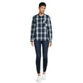 thumbnail image 3 of Time and Tru Women's Button Down Flannel Shirt with Long Sleeves, Sizes XS-3XL, 3 of 5