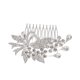 thumbnail image 1 of Zhuge Horquillas para el pelo con flores para novias, peinetas con perlas de cristal,joyas con diamantes de imitación para novias, damas de honor y mujeres (plateado B), 1 of 4
