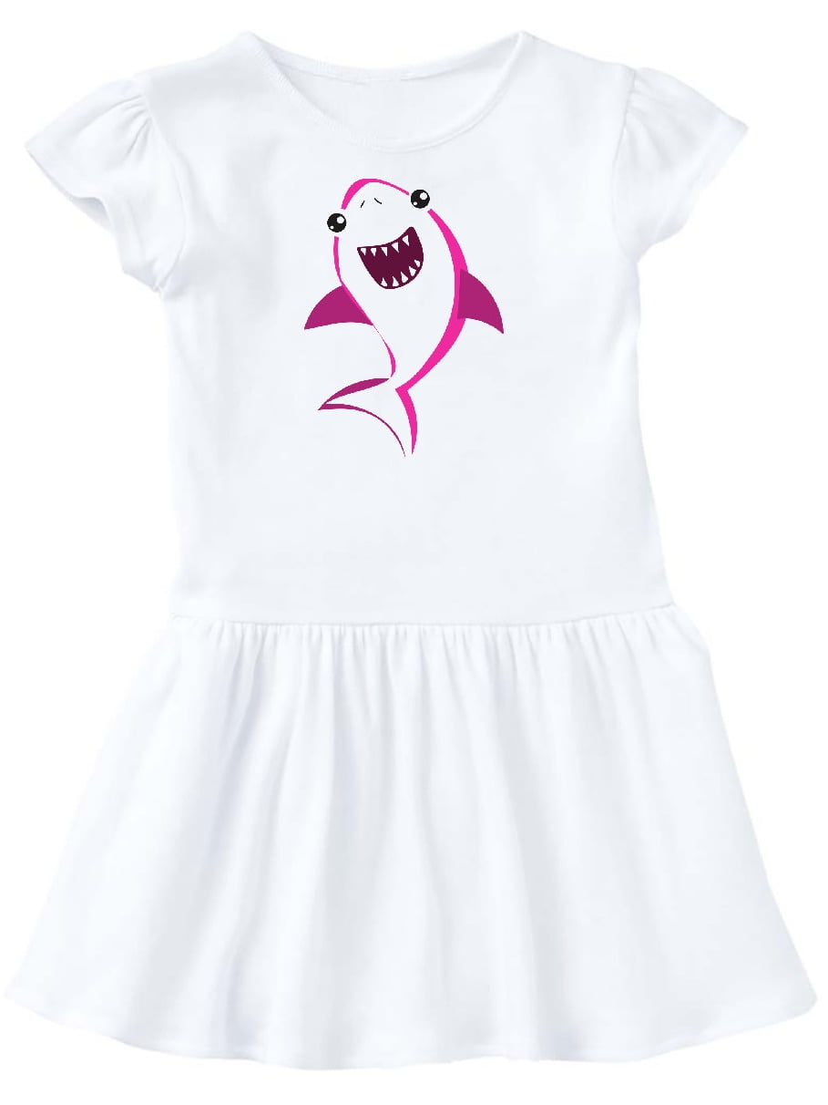 INKtastic Cute Shark, Little Shark, Pink Shark Toddler Dress