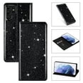 thumbnail image 1 of SaniMore Magnetic Flip Wallet Case for Samsung Galaxy S22 Ultra 6.8", PU Leather Ultra-Thin Glitter Cover Buil-in Card Slot & Kickstand Shockproof Protective Shell for Samsung S22 Ultra, Black, 1 of 8