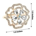 thumbnail image 3 of Efavormart 4 Pack | Diamond Rhinestone Gold Metal Rose Flower Napkin Rings, Decorative Napkin Buckle Holders, 3 of 11