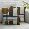 thumbnail image 3 of Nawypu  Vintage Decorative Throw Pillow Cover, Rustic Retro Accent Pillowcase for Mid Century Boho Decor, Geometric Patterned Cushion Sham, Square, 3 of 5