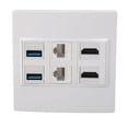 thumbnail image 1 of Placa De Pared De Interfaz Multimedia HD, Placa De Pared USB3.0 RJ45 Multifunción Completo Dúplex 6 Puertos 4K 60HZ Para Computadoras, 1 of 7