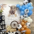 thumbnail image 3 of Set de globos de fiesta Msiveavz con estampado de vaca, azul y marrón, 60 unidades, 3 of 3