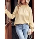 thumbnail image 4 of Blusa elegante con cuello alto y volantes para mujer, camisa informal de manga larga, 4 of 6