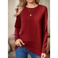 thumbnail image 5 of DOKOTOO Womens Sweaters 2024 Casual Crewneck Long Sleeve Lightweight Pullover Sweater Knit Tops, 5 of 6