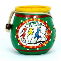 Handcrafted Green Terracotta Planter - Warli Hand Painting