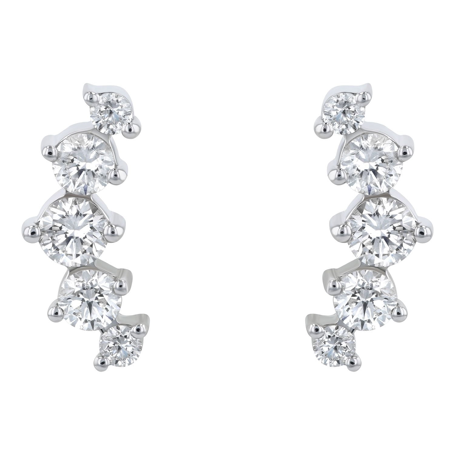 0.96 CT. T.W. Round Cut Pear Shape Halo Diamond Dangle