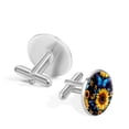 thumbnail image 3 of Sunflower Elegant Men's Cufflinks Set for Formal Attire, Made of Stainless Steel, for Business Meetings and Special Occasions, 3 of 6