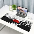 thumbnail image 2 of Japanese Large Black Mouse Pads for Desk, Full Desk Gaming Mousepad with Mountains and Red Sun, Extended Long XL Computer Mat with Stitched Edges and Non-Slip Base for Desktop, Keyboard, 31.5*11.8 in, 2 of 6