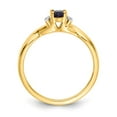 thumbnail image 2 of 14K Yellow Gold Ring Band Gemstone Sapphire Oval Blue Diamond Round, Size 8, 2 of 3