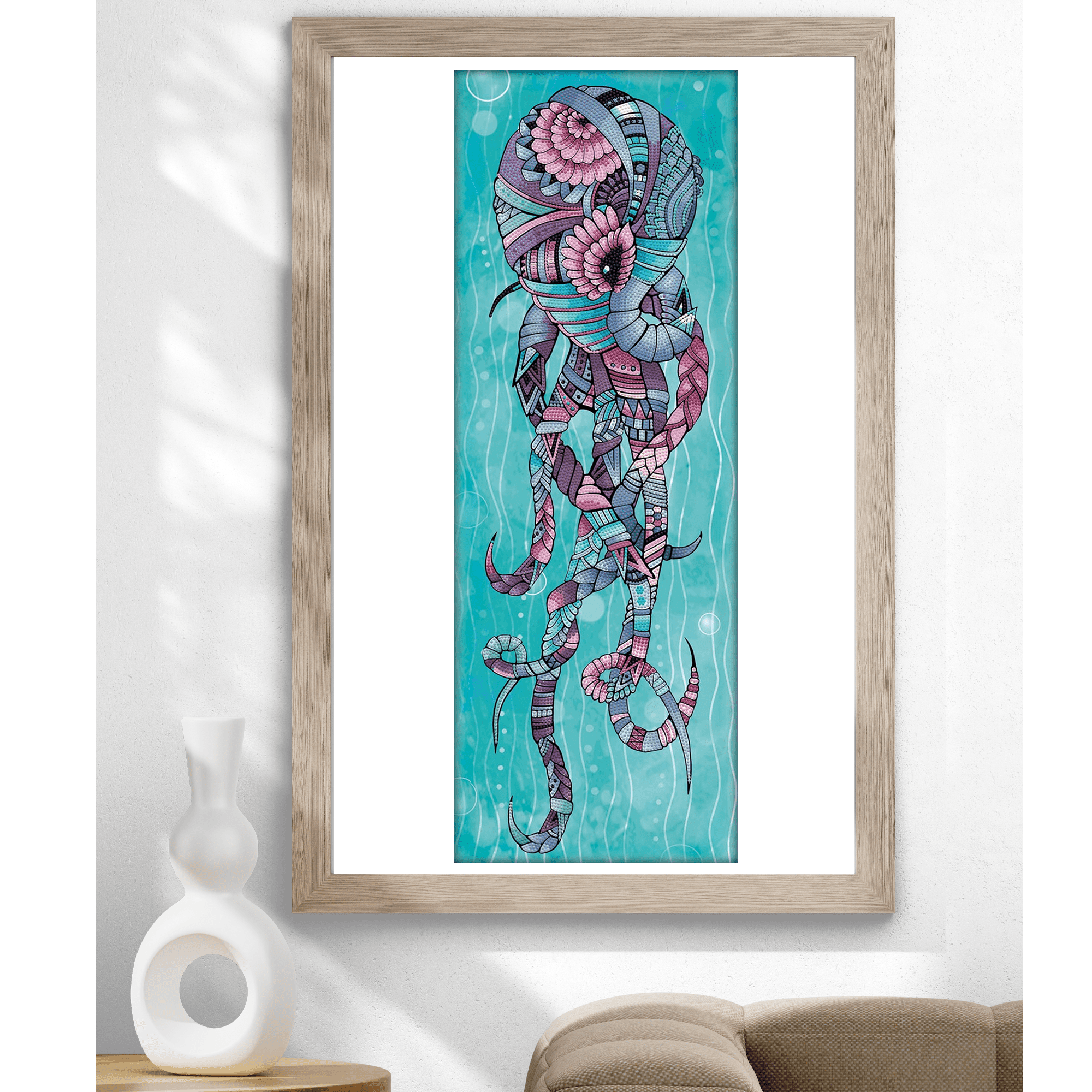 Diamond Dotz Octopus Dance Animal Diamond Painting Kits for Adults - Diamond Art Kits a Relaxing Creative Craft Kit with Dotz Gems 29.5"x10.6"