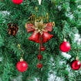 thumbnail image 4 of Red Metal Christmas Bells - 9.4" Jingle Decor for Trees/Wreaths, Vintage Caroling Ornaments with Snowflake Designs (50g)‌, 4 of 6