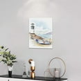 thumbnail image 2 of Coastal Lighthouse Boat Decor Wall Art Nautical Ocean Bathroom Wall Decor Beach Pictures Canvas Painting Coastal Framed Artwork for Bathroom Living Room Bedroom 12''x16'', 2 of 6