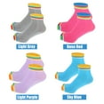 thumbnail image 2 of 4 Pairs Half Finger Toe Socks Men Women Non Slip Sticky Five Finger Socks for Yoga Daily Fit Mutlicolor Sky Blue, 2 of 7