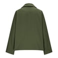 thumbnail image 6 of VISALY Women Oversized Trench Coat Plaid Lined Lapel Long Sleeve Button Down Casual Crop Jacket Fall Lightweight Trendy Outwear with Pockets Green Xl, 6 of 7