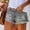 Grey, variant on Drawstring Jean Shorts Drawstring Denim Shorts Plus Size Stretch Denim Shorts Shorts With Pockets Jegging Shorts Womens Baggy Jean Shorts Drawstring Jean Shorts Pull On Denim Shorts