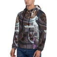 thumbnail image 3 of Xecao Cat Astronaut In Space Pattern Men's Adult Pullover Hoodie,Hooded Sweatshirt-4X-Large, 3 of 7