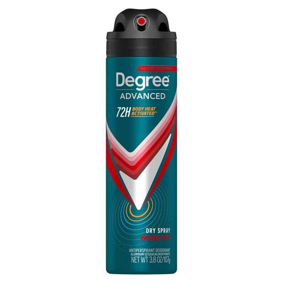 Degree Men Advanced Antiperspirant Deodorant Dry Spray Sweat & Odor Protection Nonstop 72-Hour Anti Sweat and Odor Protection, 3.8oz