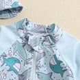 thumbnail image 4 of NIEWTR Baby Boy Swimsuit One Piece Long Sleeve Rash Guard Zipper Bathing Suit Swimwear with Sun Cap Beachwear(A01-Light Blue,0-3 Months), 4 of 4