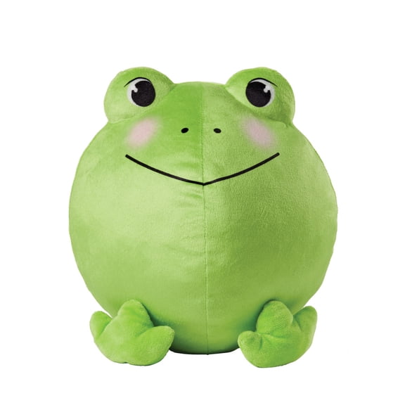 Pillow Pets Puffs Frog 10 Inch Super Soft Round Plush Throw Pillow, Squishy Stuffed Animal for Travel, Sleepovers, and Collecting, Official Pillow Pets Merchandise