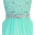 thumbnail image 2 of Flower Girl Dress Sequin Lace Tea Length Rhinestone Belt for Little Girl Purple 8 JK.3670, 2 of 5