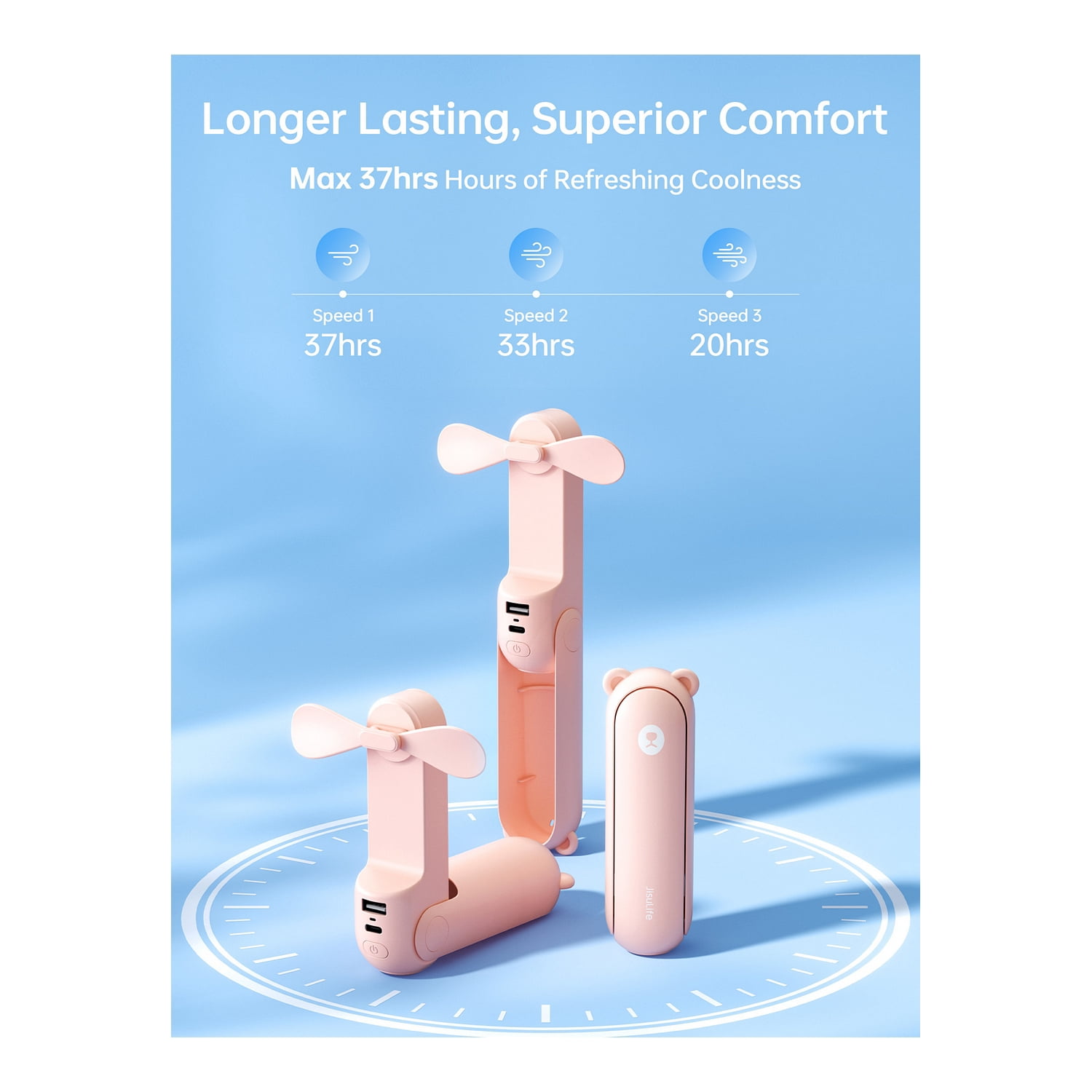 JisuLife Handheld Fan Life8X, Pink