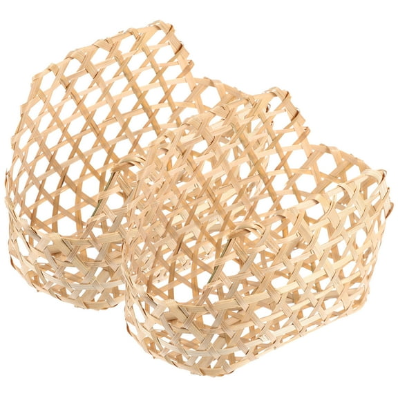 ifundom Handheld Storage Baskets Khaki Woven Set of 2 for Household Organization and Decor