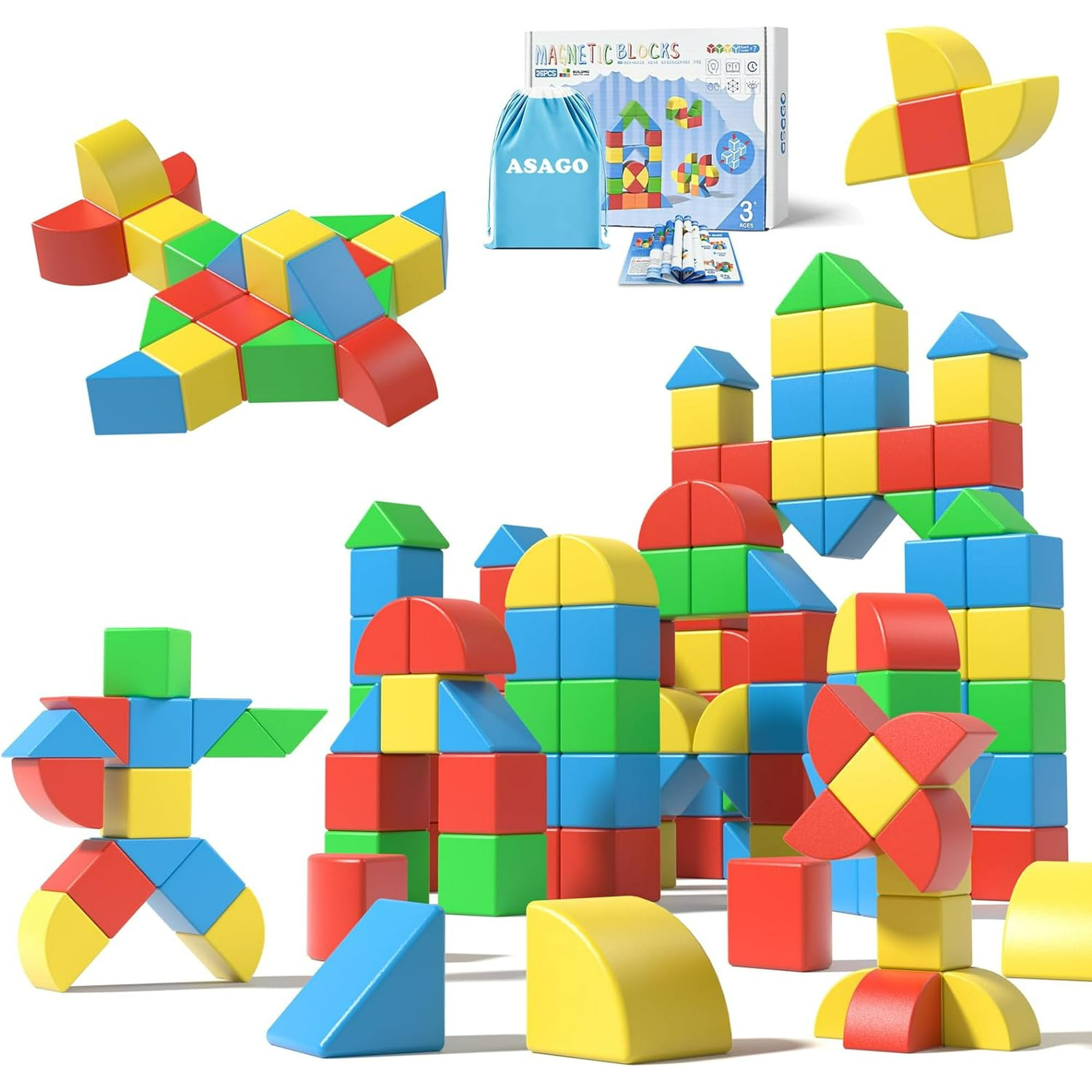 Construction Magnétique Enfant 3 4 5 6 Ans Garçon Fille 40 Pcs Blocs Jouet Jeux De Construction Cadeaux De Noël Anniversaire