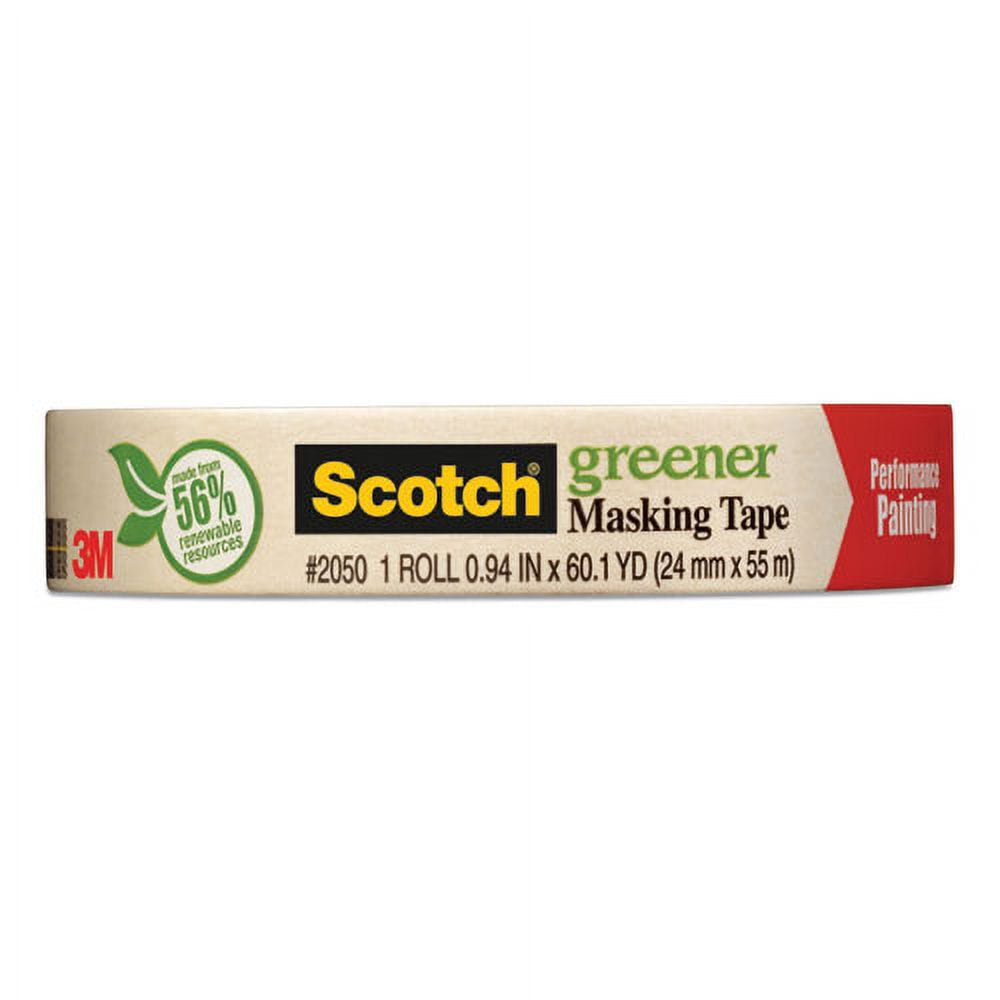 Greener Masking Tape 2050, 3" Core, 0.94" X 60 Yds, Beige | Bundle of 5 Rolls